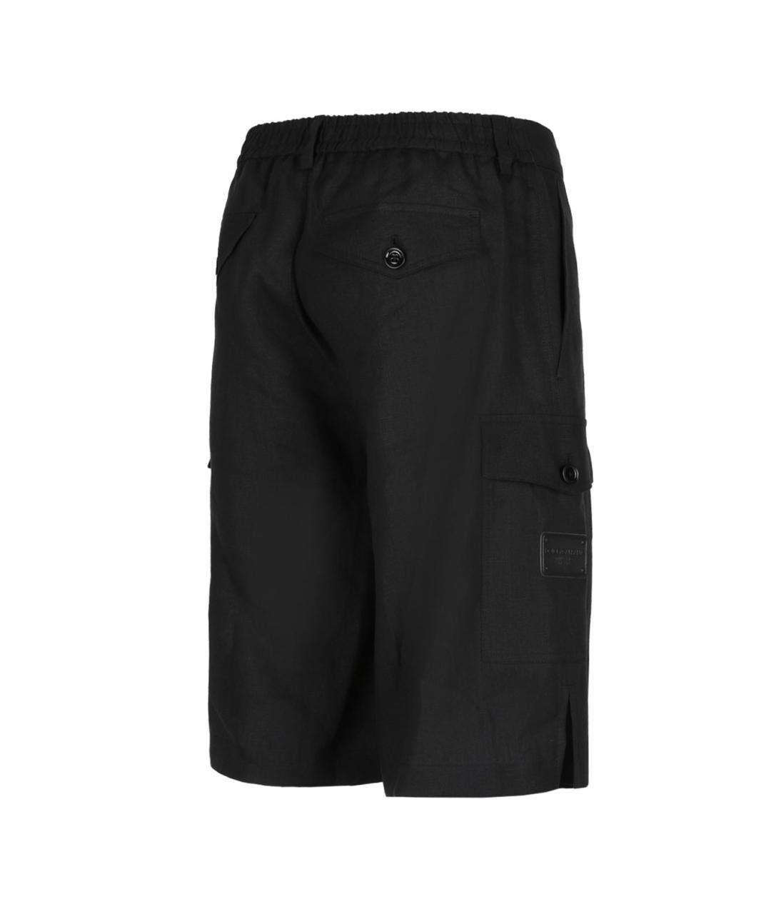 DOLCE&GABBANA Черные льняные шорты, фото 2