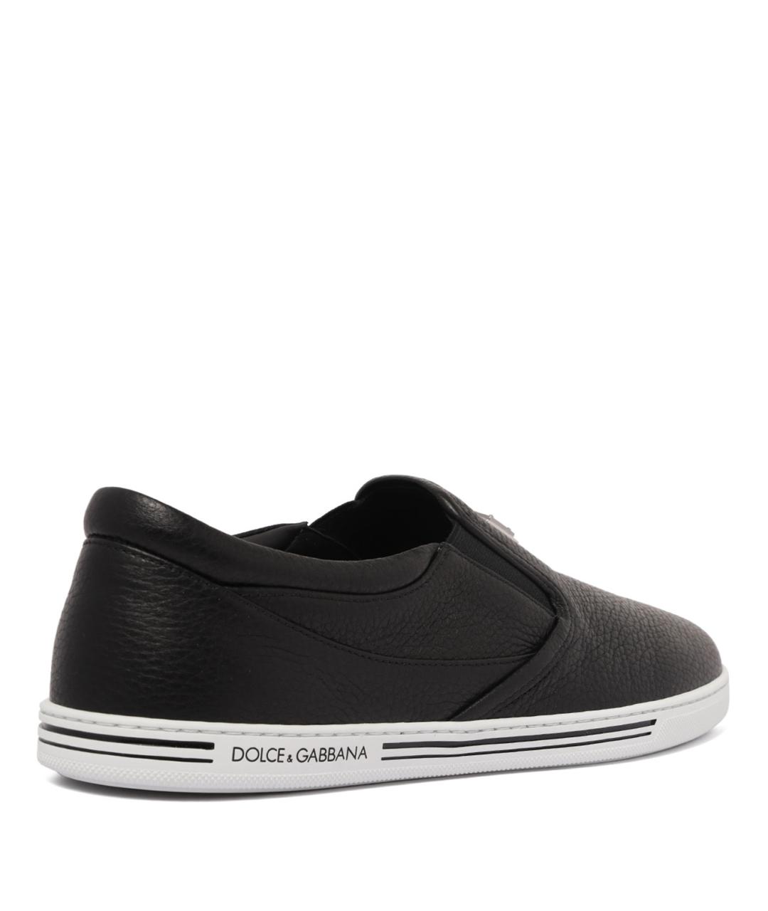 DOLCE&GABBANA Черные кожаные слипоны, фото 3