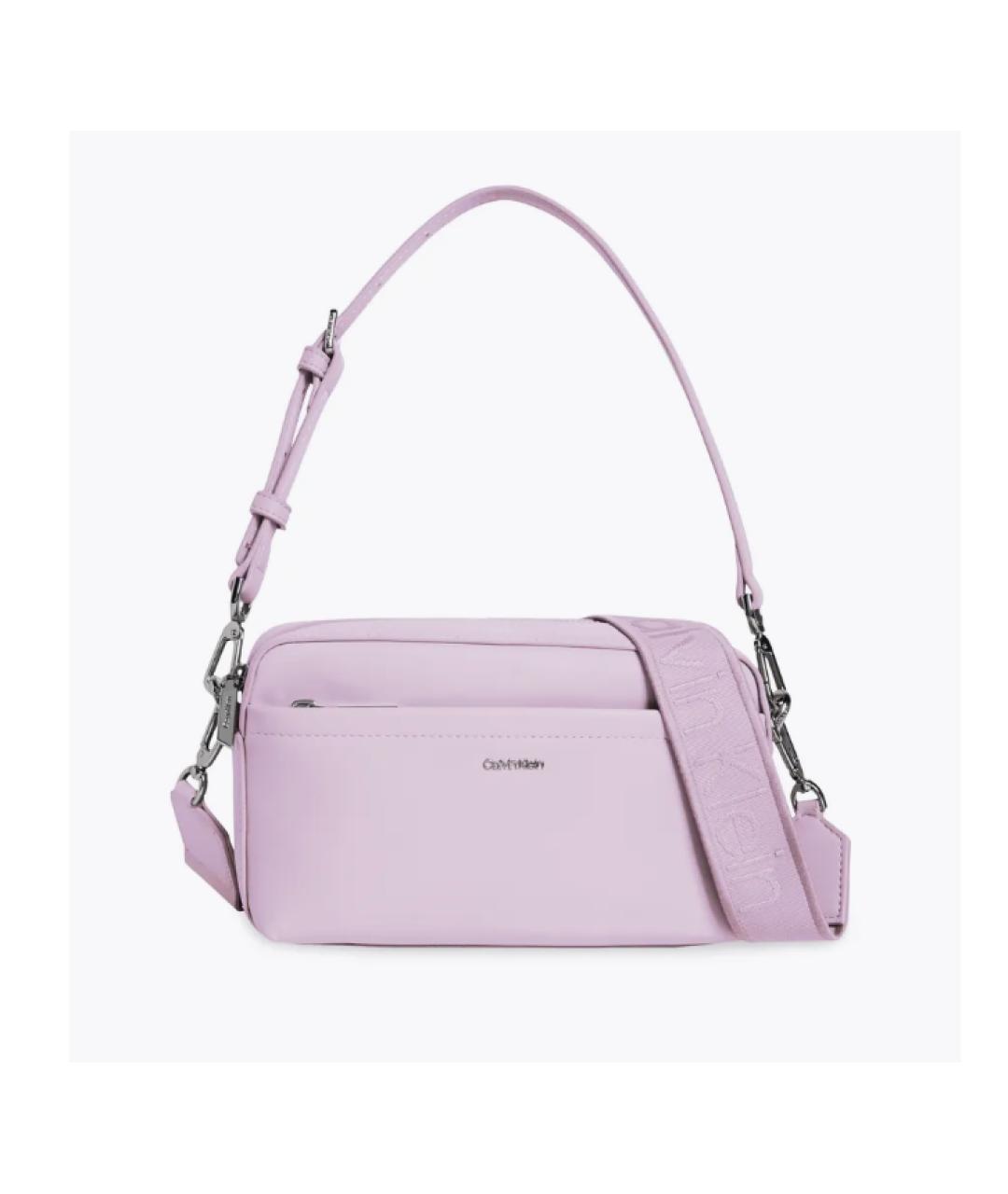 CALVIN KLEIN Розовая сумка через плечо из искусственной кожи, фото 3