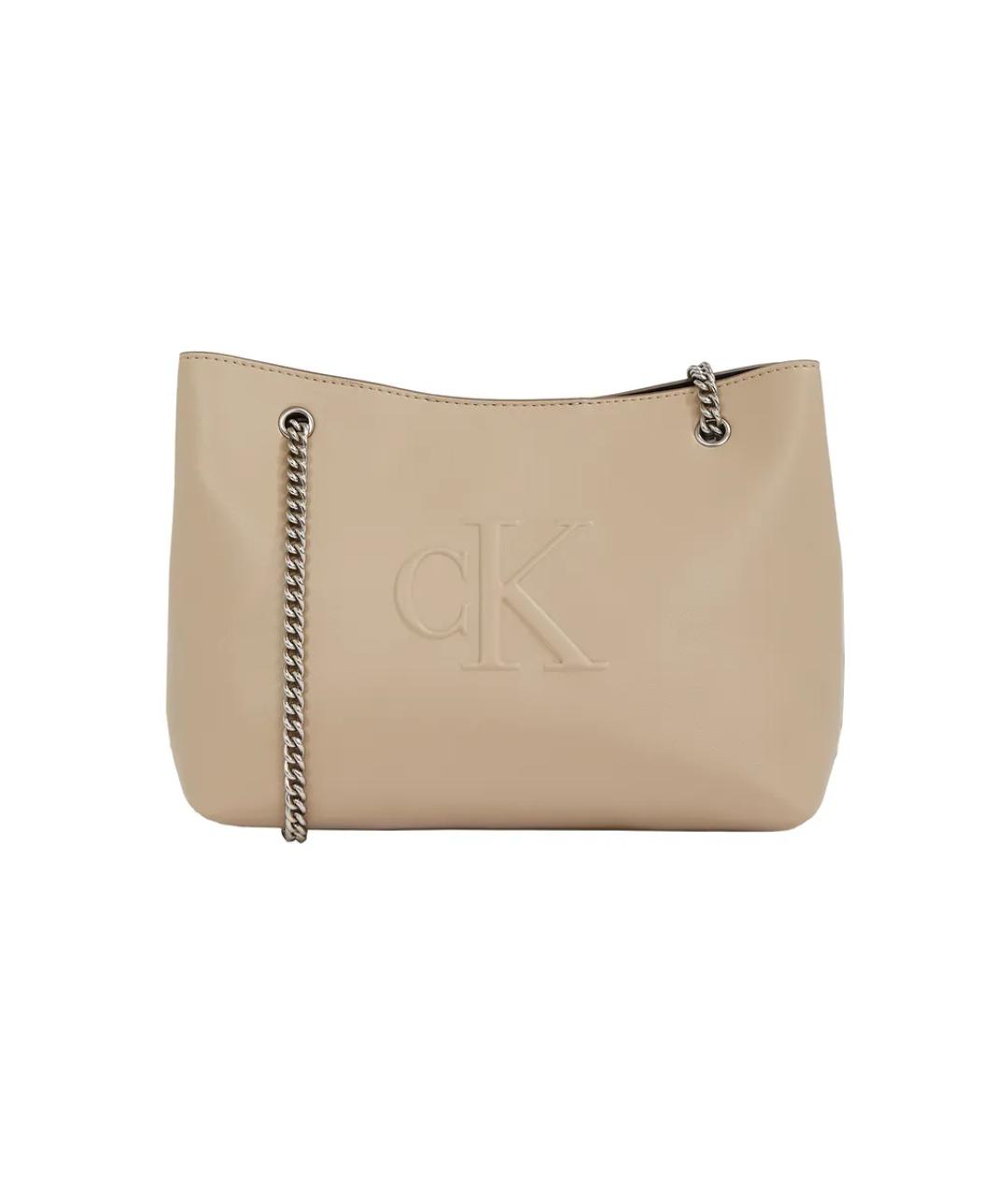 CALVIN KLEIN Коричневая сумка через плечо из искусственной кожи, фото 1