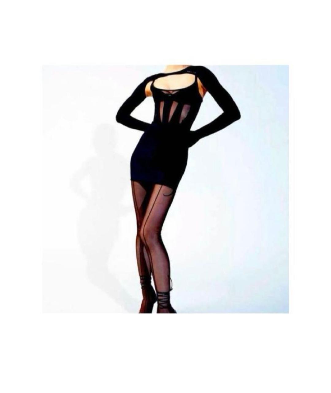 MUGLER Черное полиэстеровое коктейльное платье, фото 2