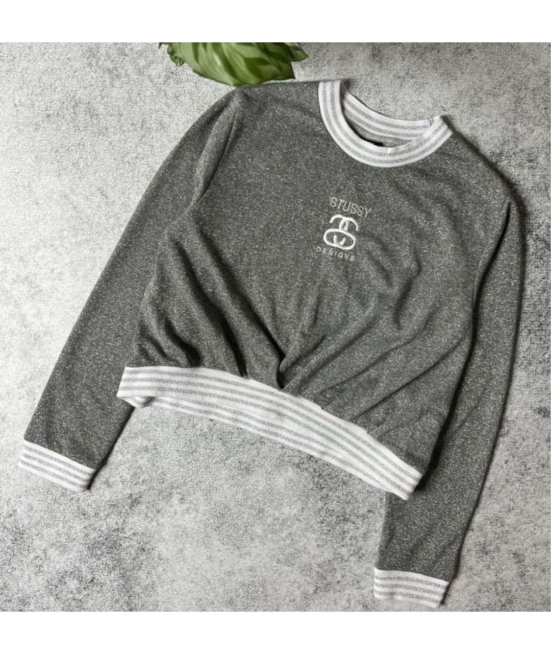 STUSSY Серый хлопковый джемпер / свитер, фото 2