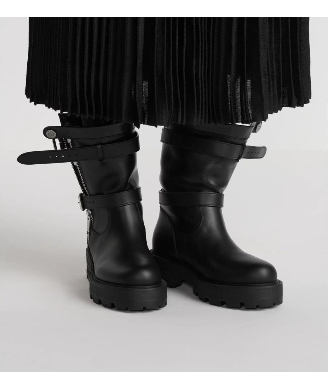CHRISTIAN DIOR Черные кожаные ботинки, фото 2