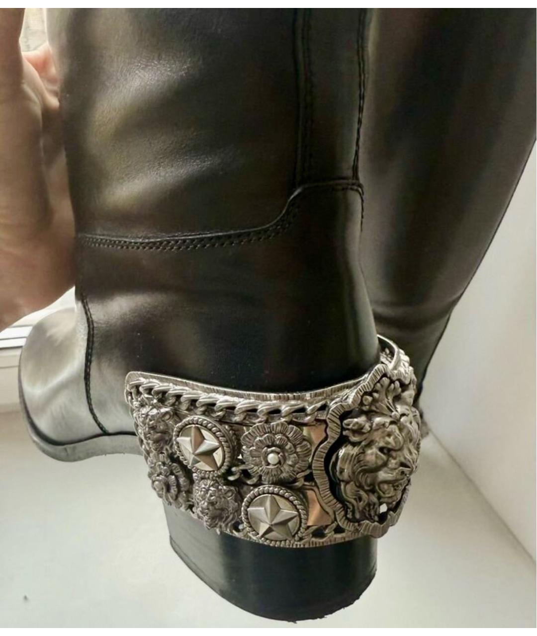 CHANEL Черные кожаные сапоги, фото 2