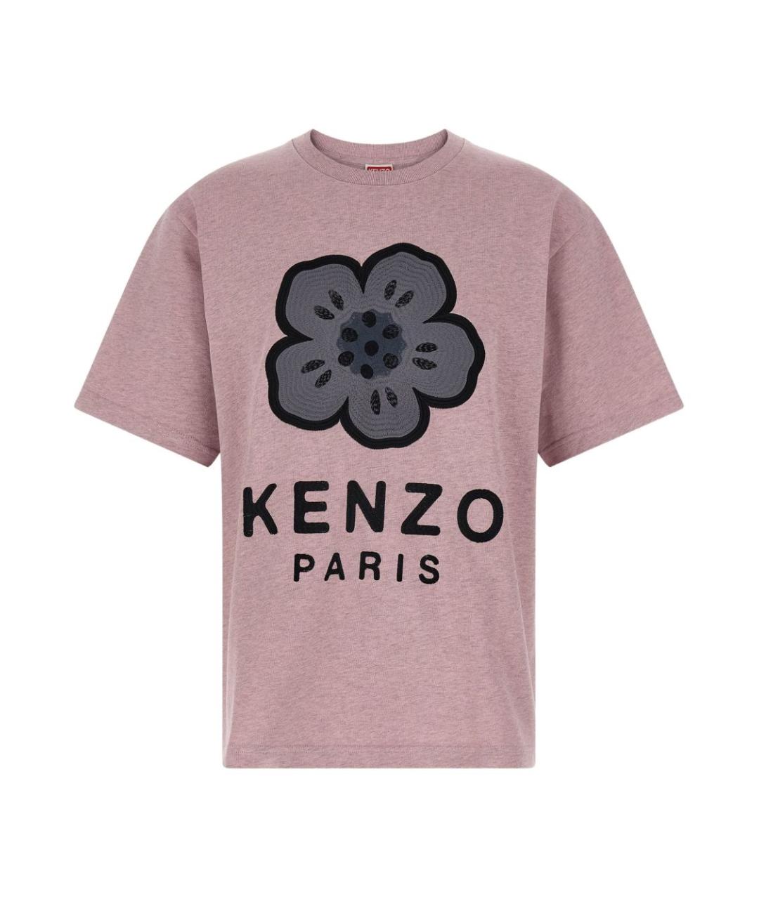 KENZO Розовая хлопковая футболка, фото 1