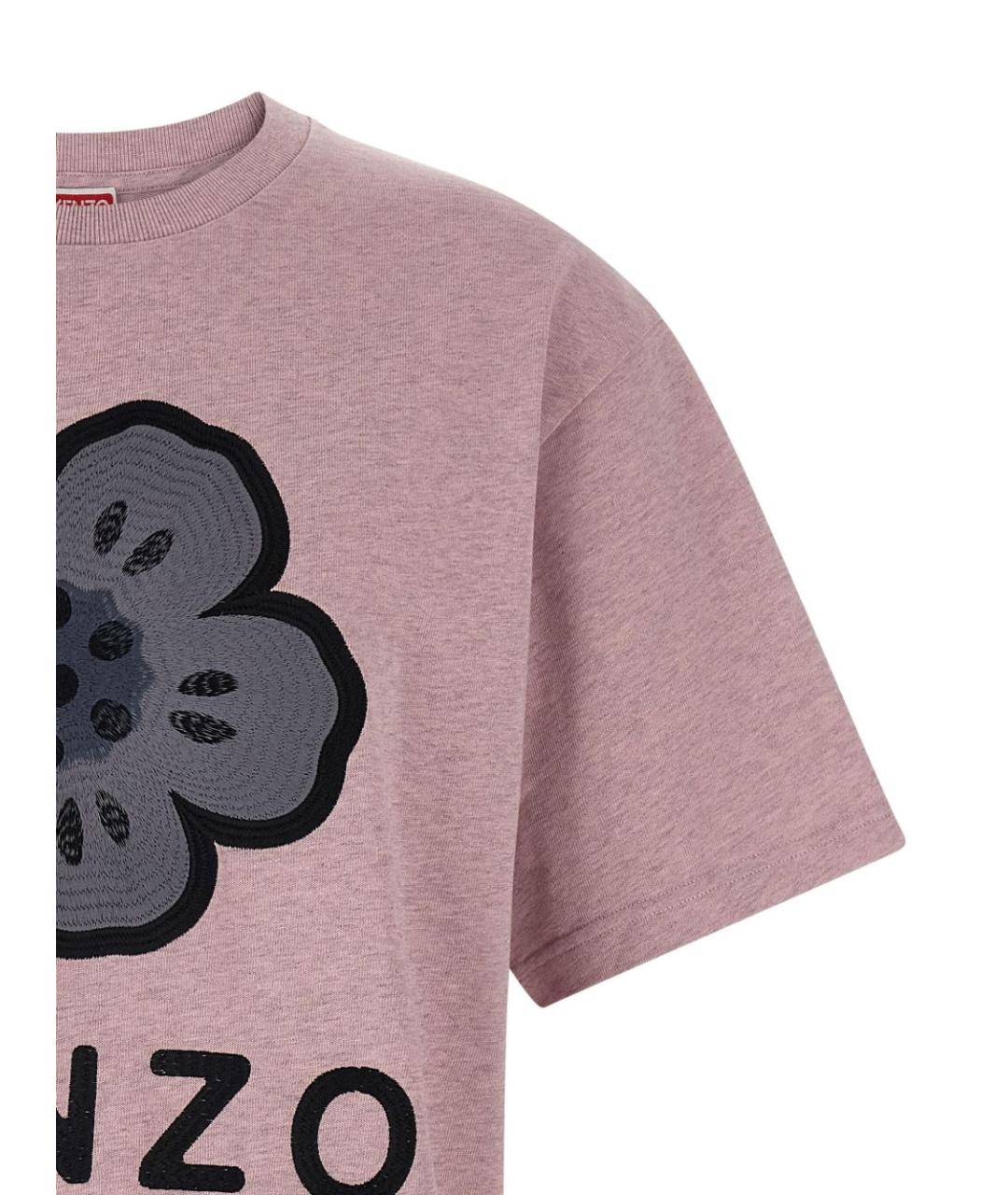 KENZO Розовая хлопковая футболка, фото 3