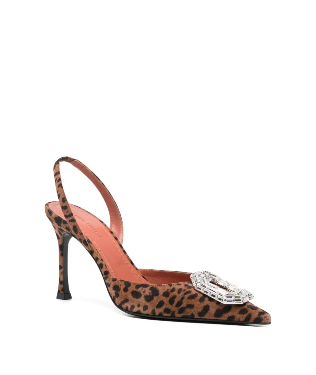 Amina Muaddi Коричневые кожаные туфли, фото 2