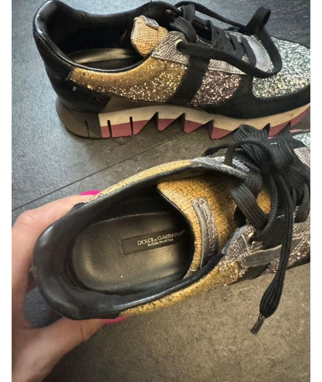 DOLCE&GABBANA Мульти кожаные кроссовки, фото 5