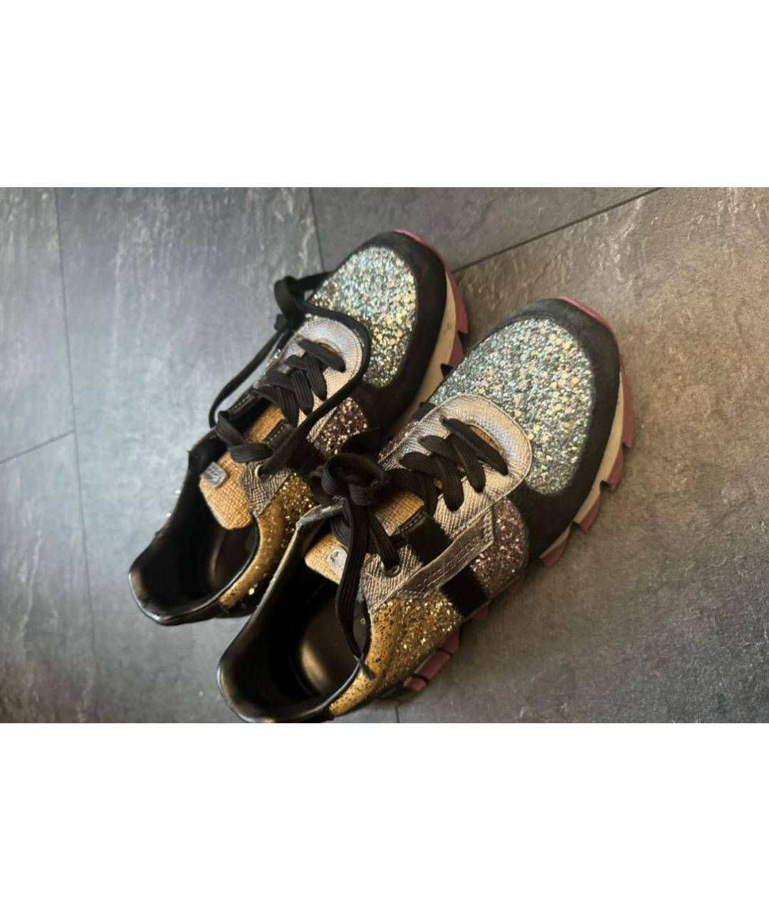 DOLCE&GABBANA Мульти кожаные кроссовки, фото 3