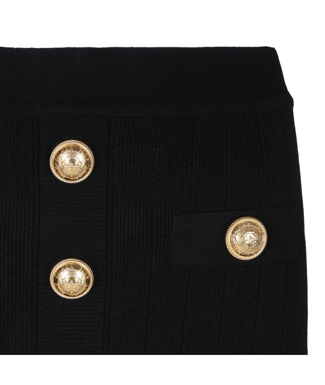 BALMAIN Черная вискозная юбка мини, фото 4