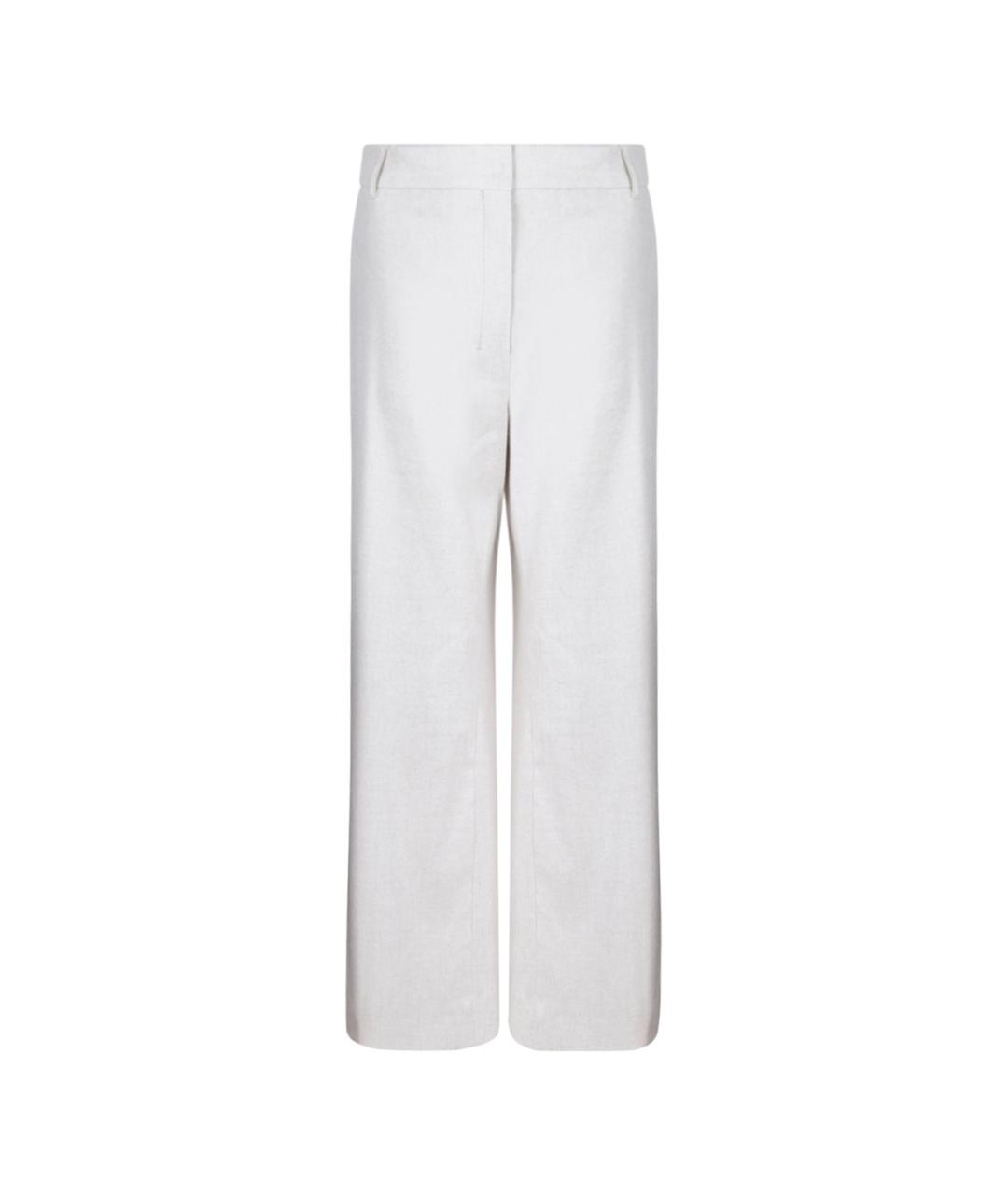 'S MAX MARA Белые льняные прямые брюки, фото 1