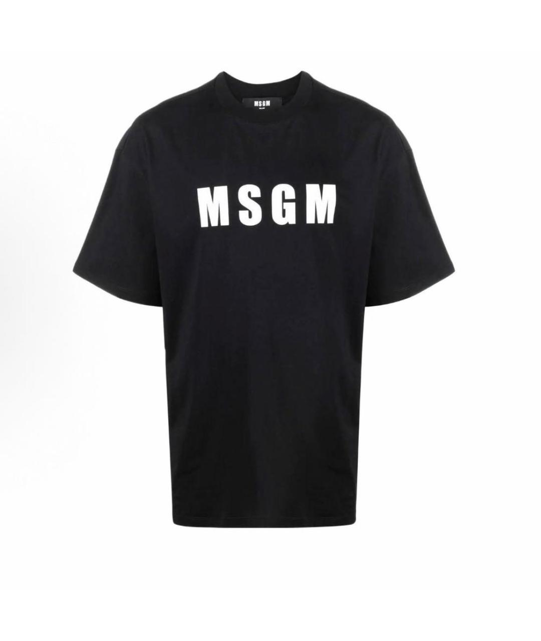 MSGM Черная хлопковая футболка, фото 5