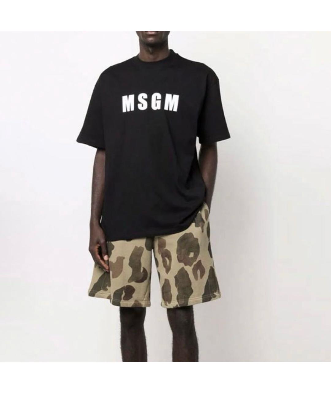 MSGM Черная хлопковая футболка, фото 3