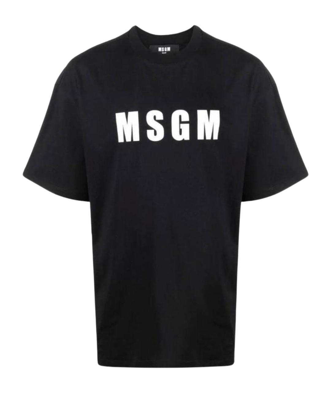 MSGM Черная хлопковая футболка, фото 1