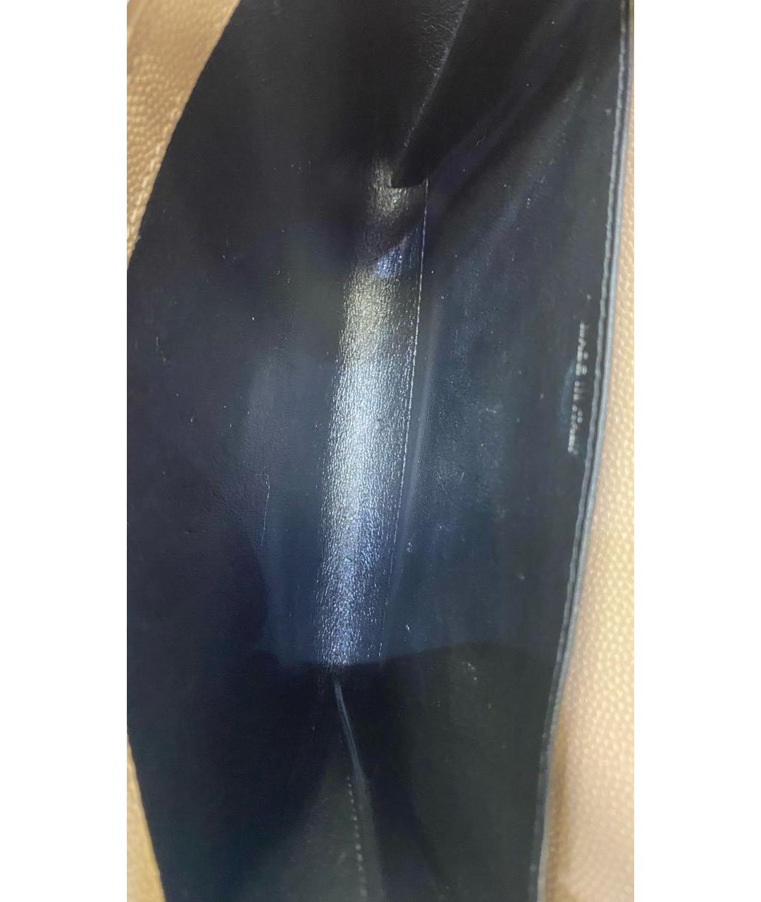 SAINT LAURENT Бежевая кожаная сумка через плечо, фото 4