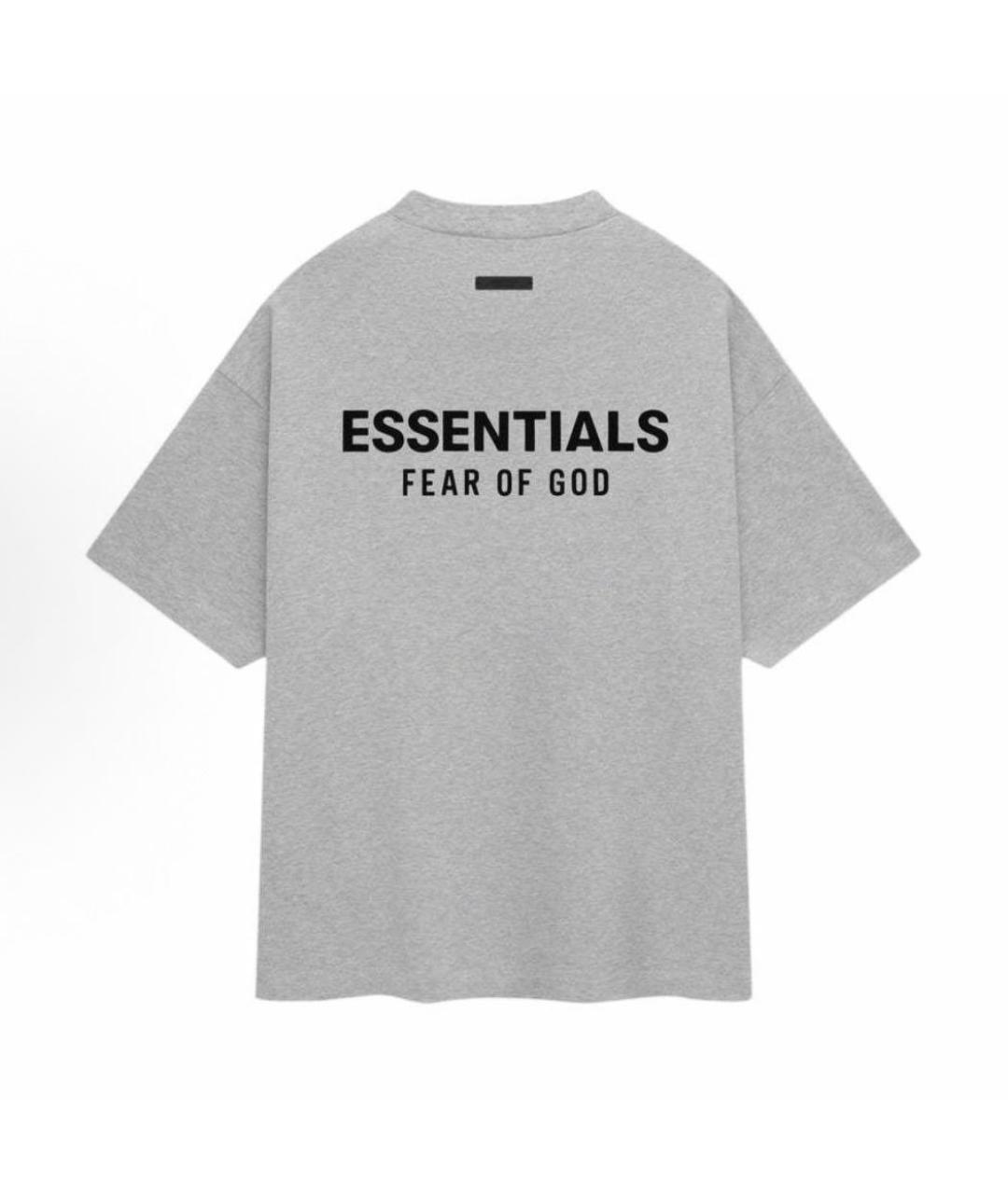 FEAR OF GOD ESSENTIALS Серая хлопковая футболка, фото 2