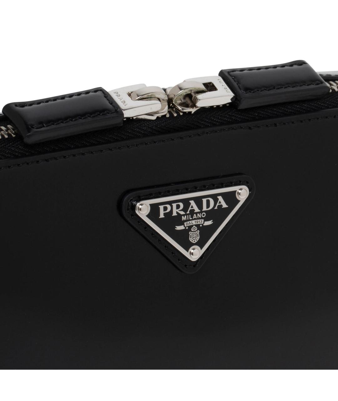 PRADA Черная кожаная сумка на плечо, фото 4