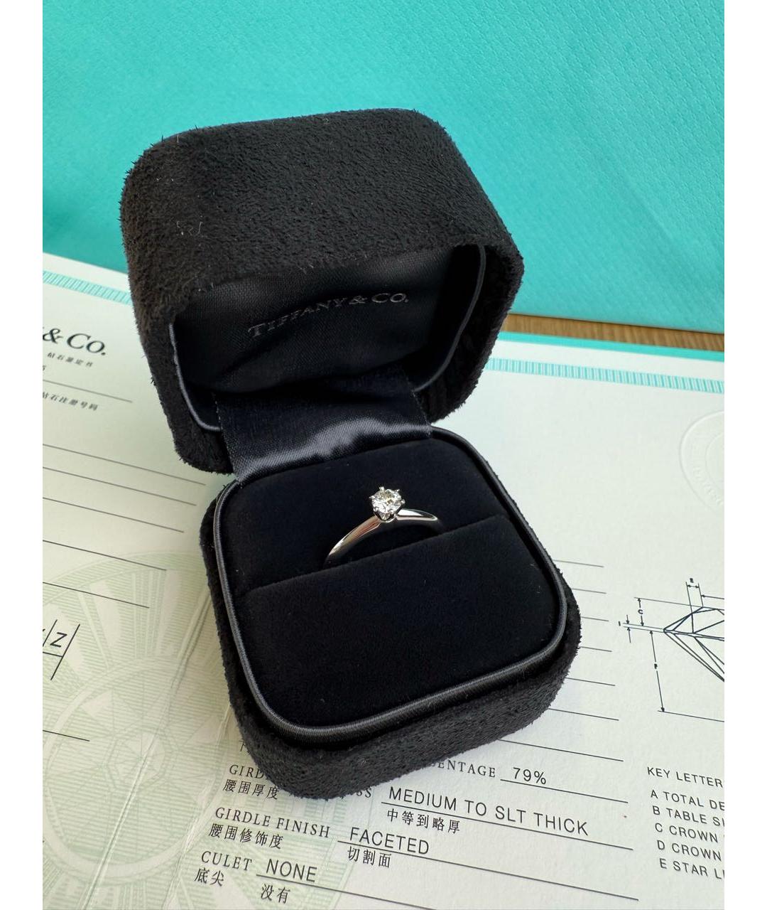 TIFFANY&CO Белое платиновое кольцо, фото 3
