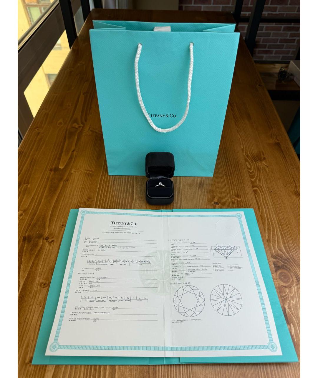 TIFFANY&CO Белое платиновое кольцо, фото 4