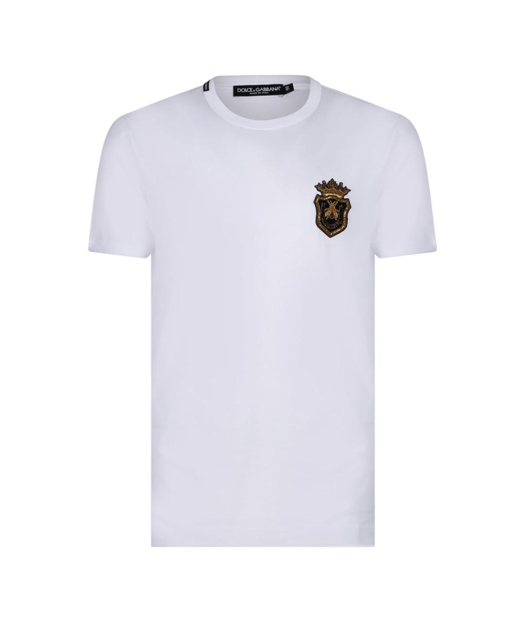 DOLCE&GABBANA Белая хлопковая футболка, фото 1