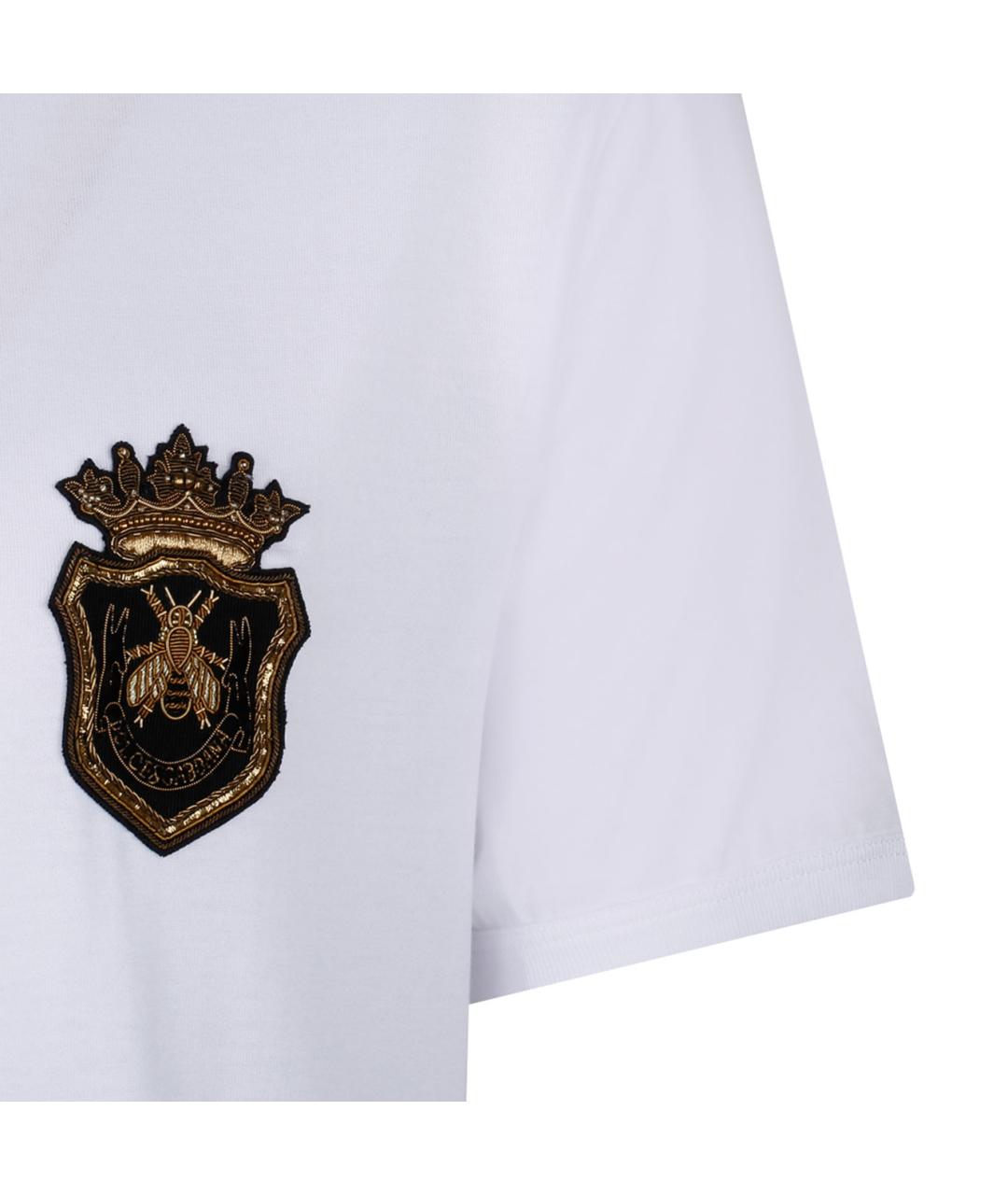 DOLCE&GABBANA Белая хлопковая футболка, фото 4
