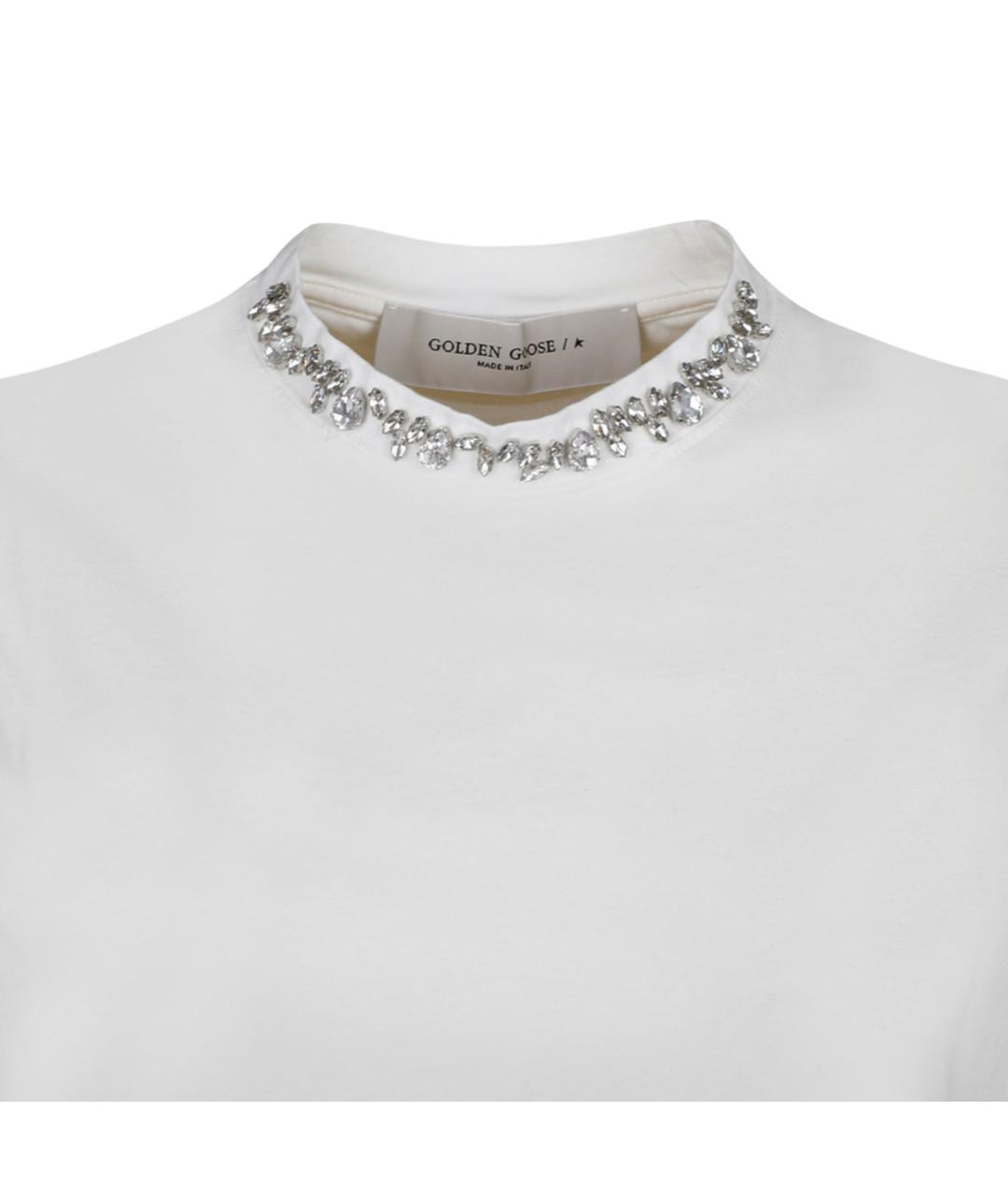 GOLDEN GOOSE DELUXE BRAND Белая хлопковая футболка, фото 3
