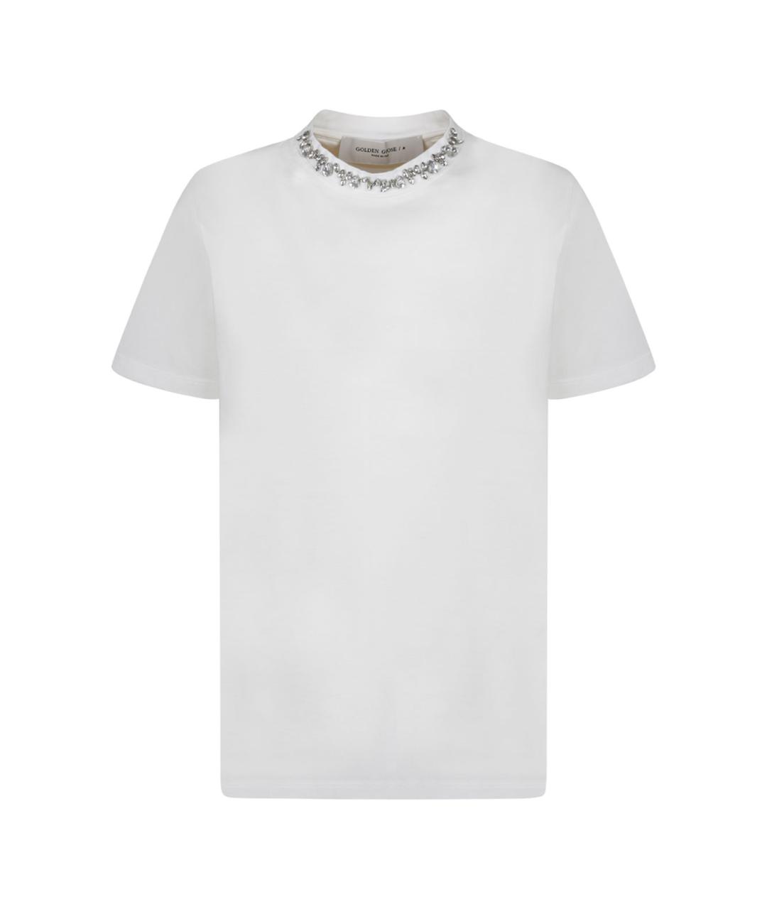 GOLDEN GOOSE DELUXE BRAND Белая хлопковая футболка, фото 1