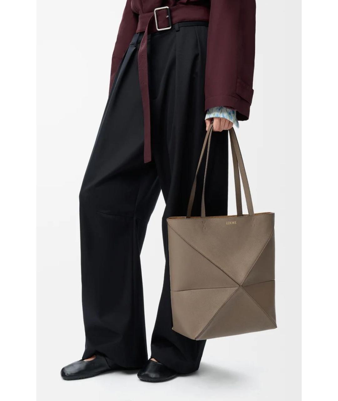 LOEWE Коричневая кожаная сумка тоут, фото 2
