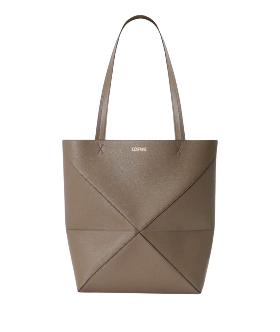 LOEWE Коричневая кожаная сумка тоут, фото 1