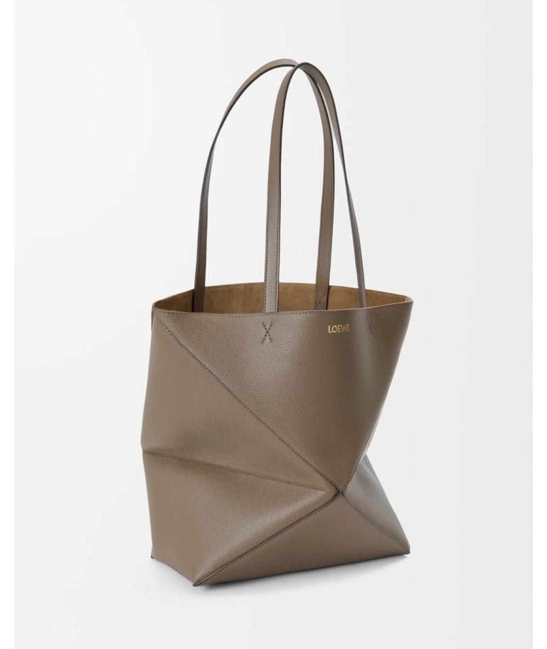 LOEWE Коричневая кожаная сумка тоут, фото 5