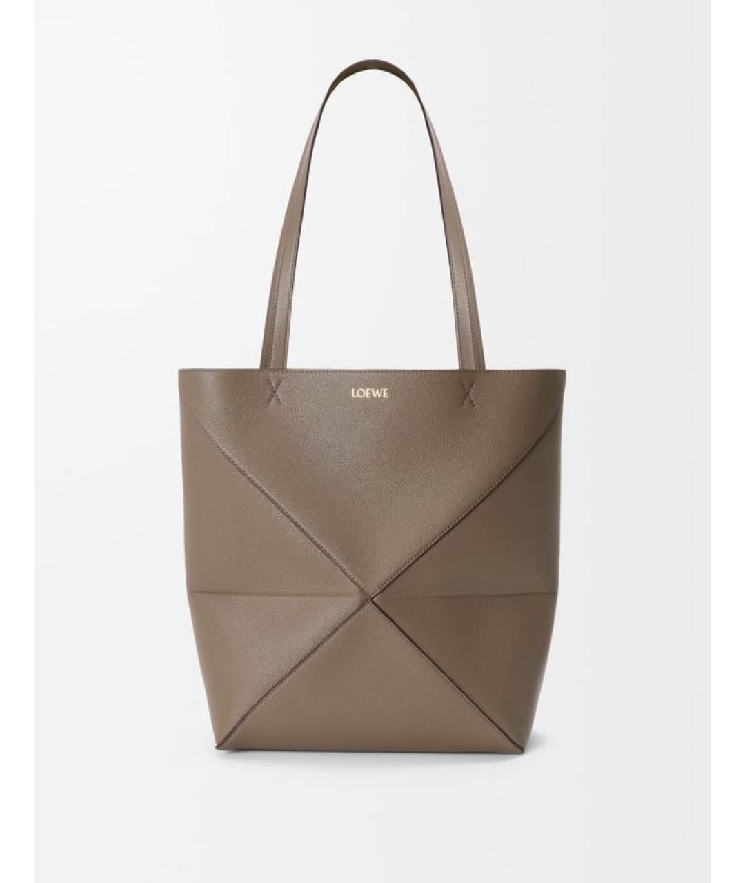 LOEWE Коричневая кожаная сумка тоут, фото 6