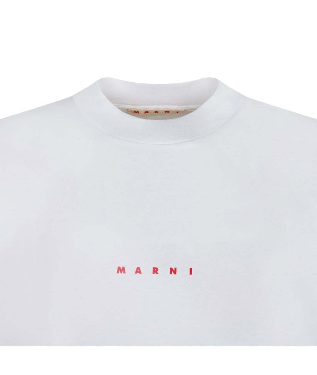 MARNI Белая хлопковая футболка, фото 3