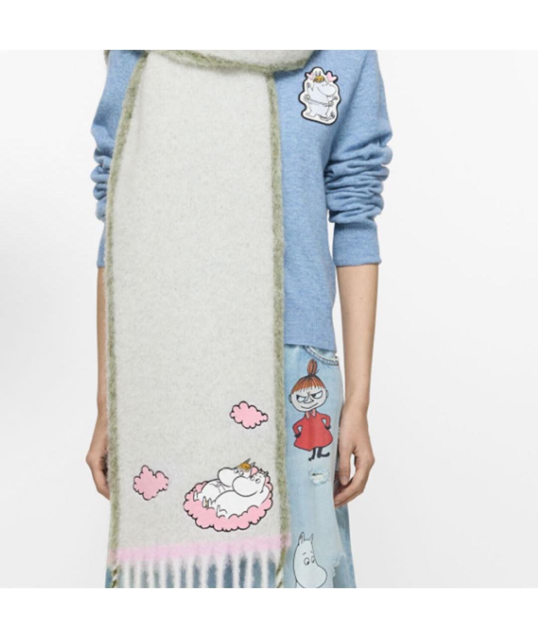ACNE STUDIOS Серый шарф, фото 2