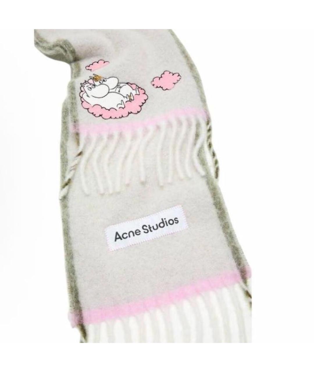 ACNE STUDIOS Серый шарф, фото 4