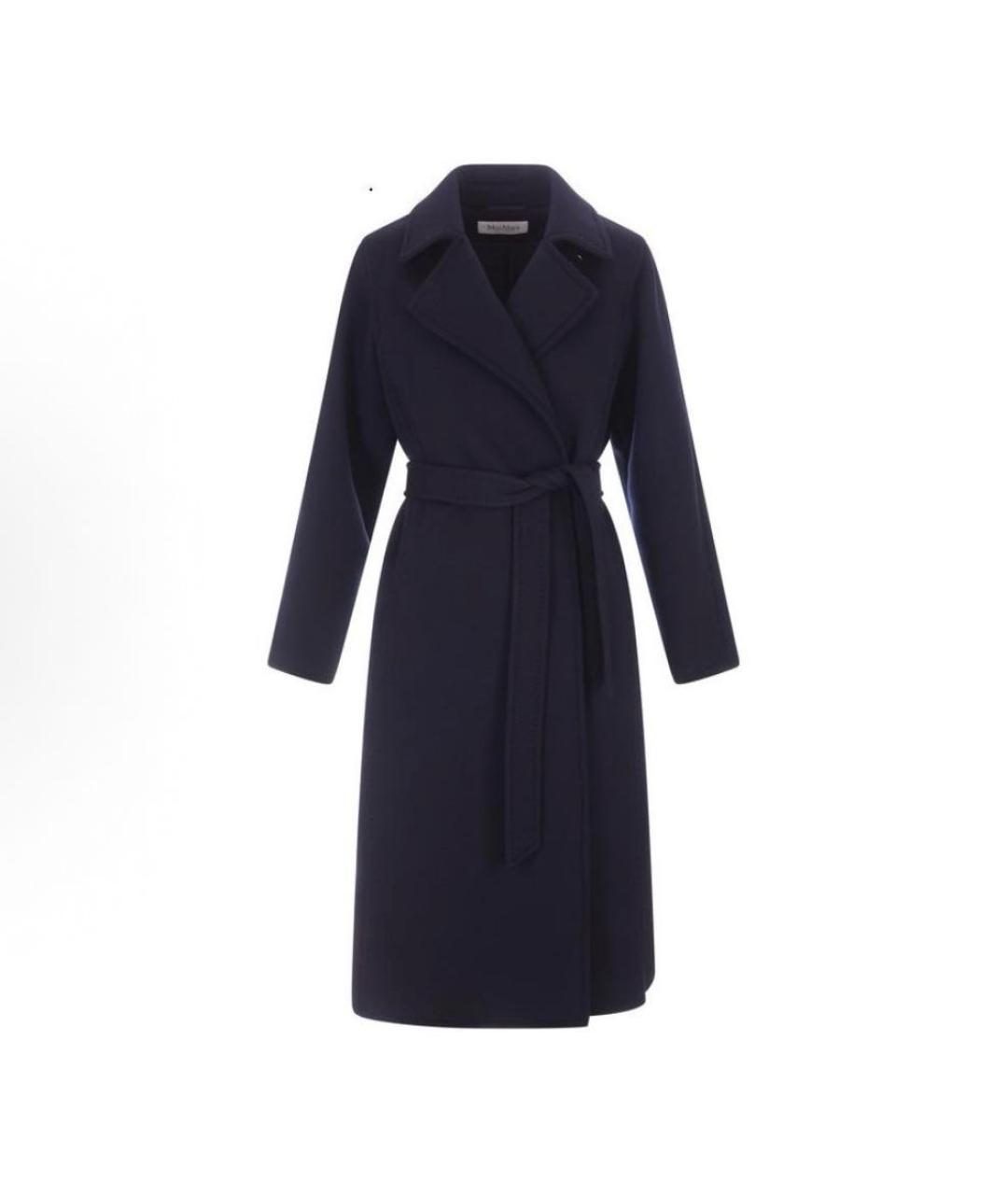 MAX MARA Темно-синее шерстяное пальто, фото 1