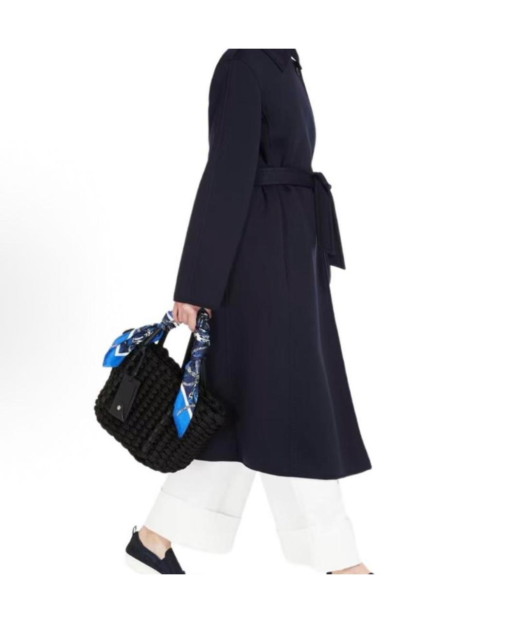 MAX MARA Темно-синее шерстяное пальто, фото 4