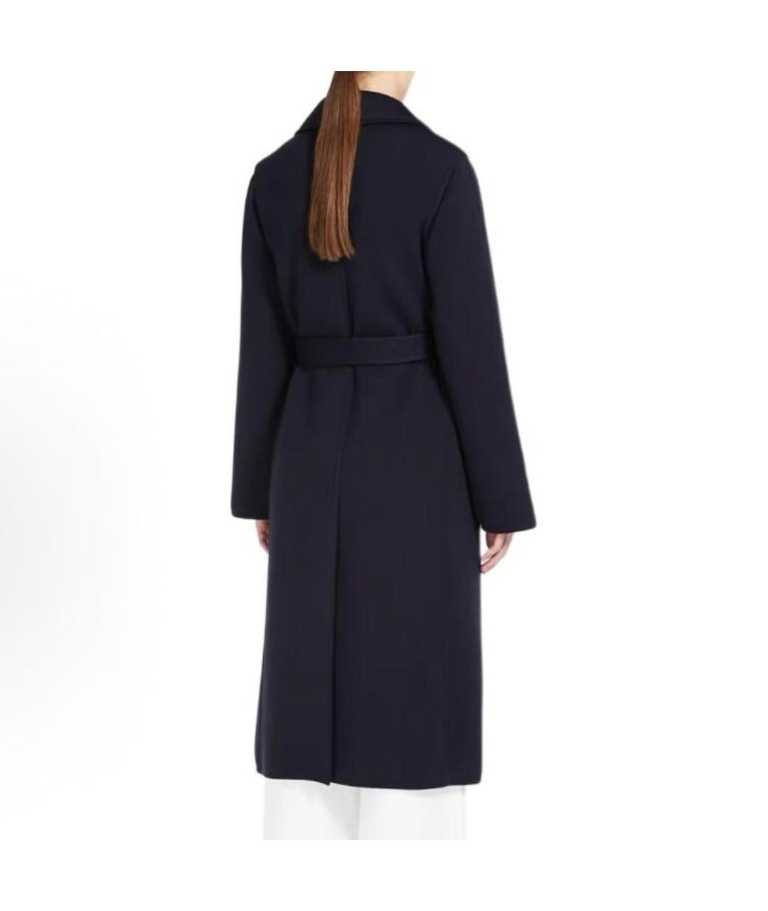 MAX MARA Темно-синее шерстяное пальто, фото 3