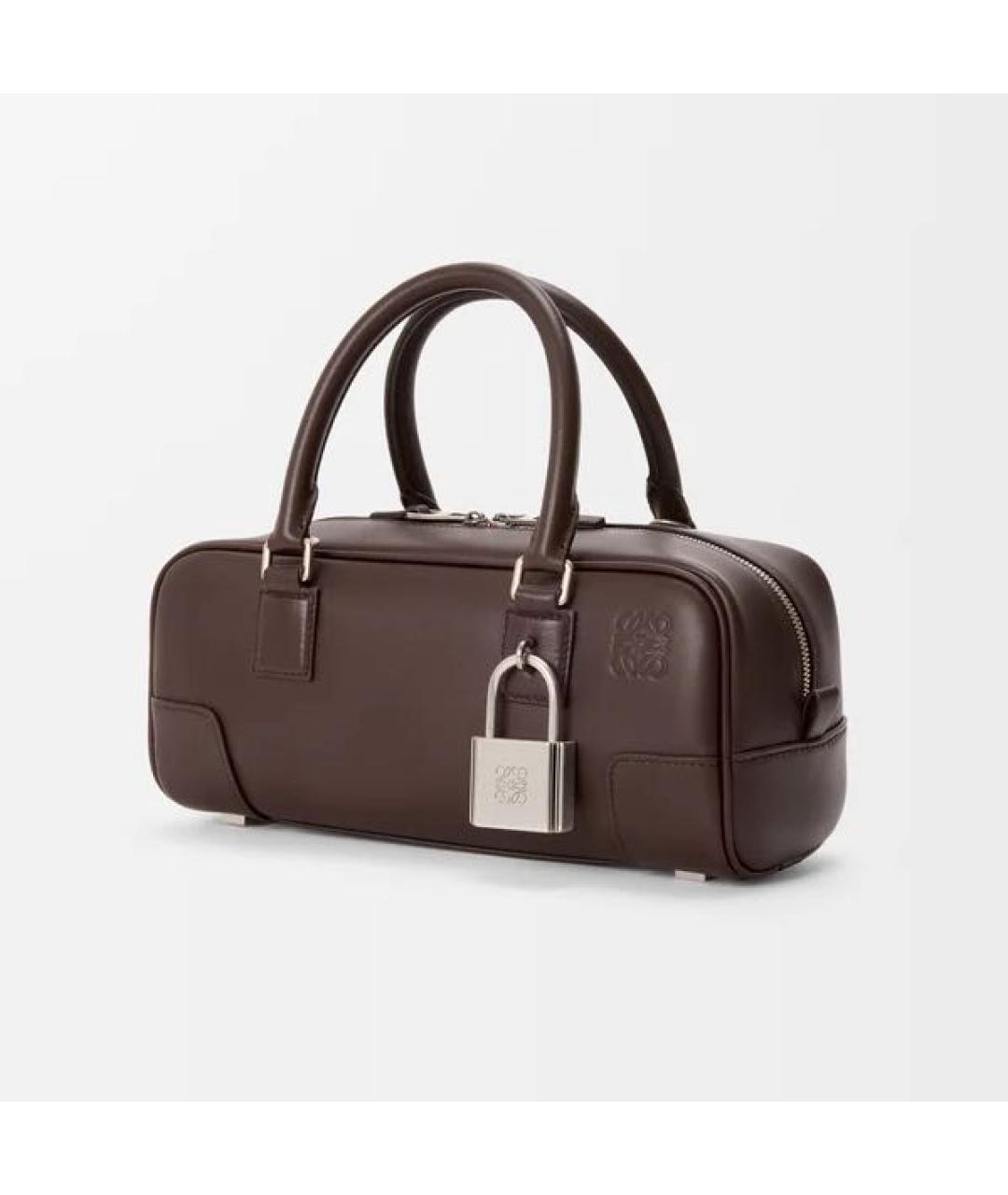 LOEWE Коричневая кожаная сумка с короткими ручками, фото 4
