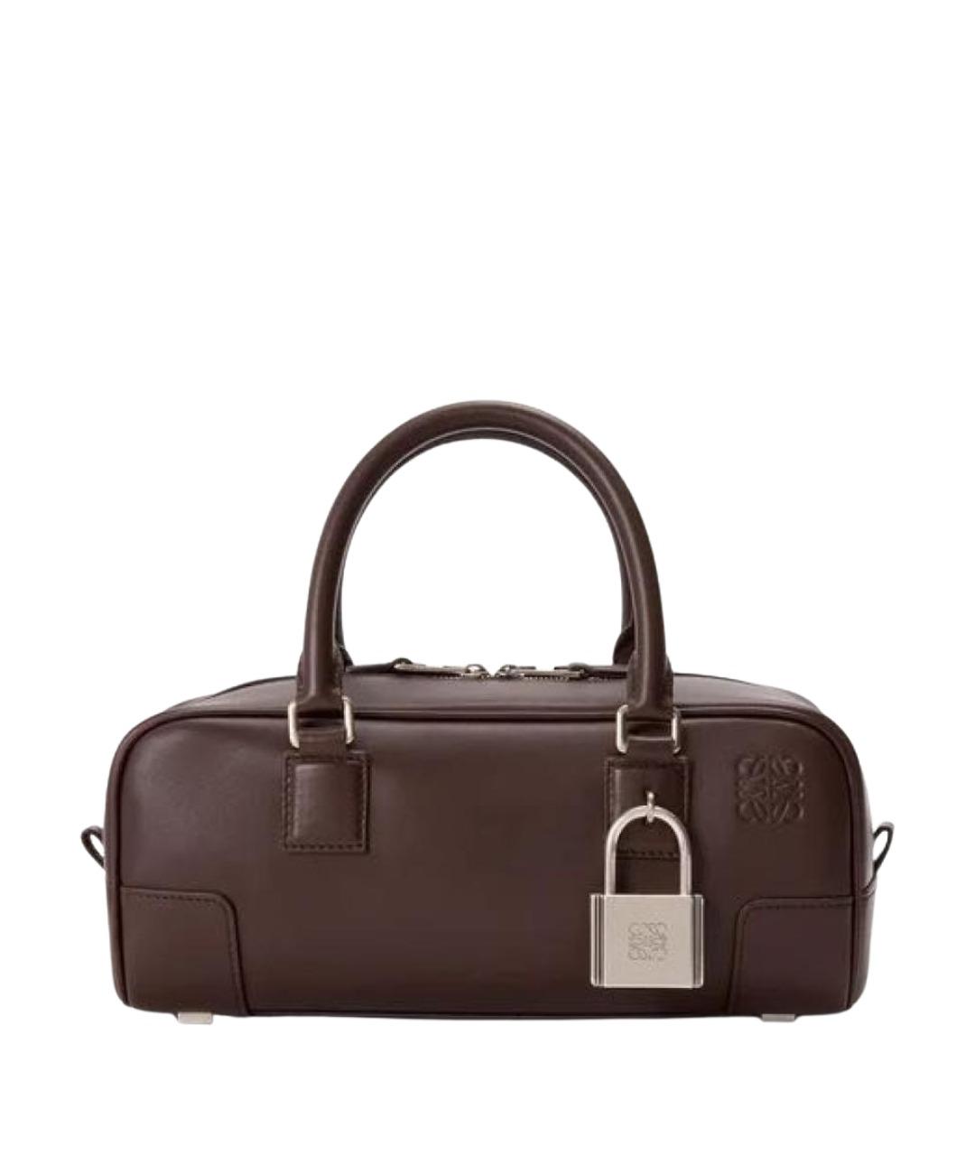 LOEWE Коричневая кожаная сумка с короткими ручками, фото 1