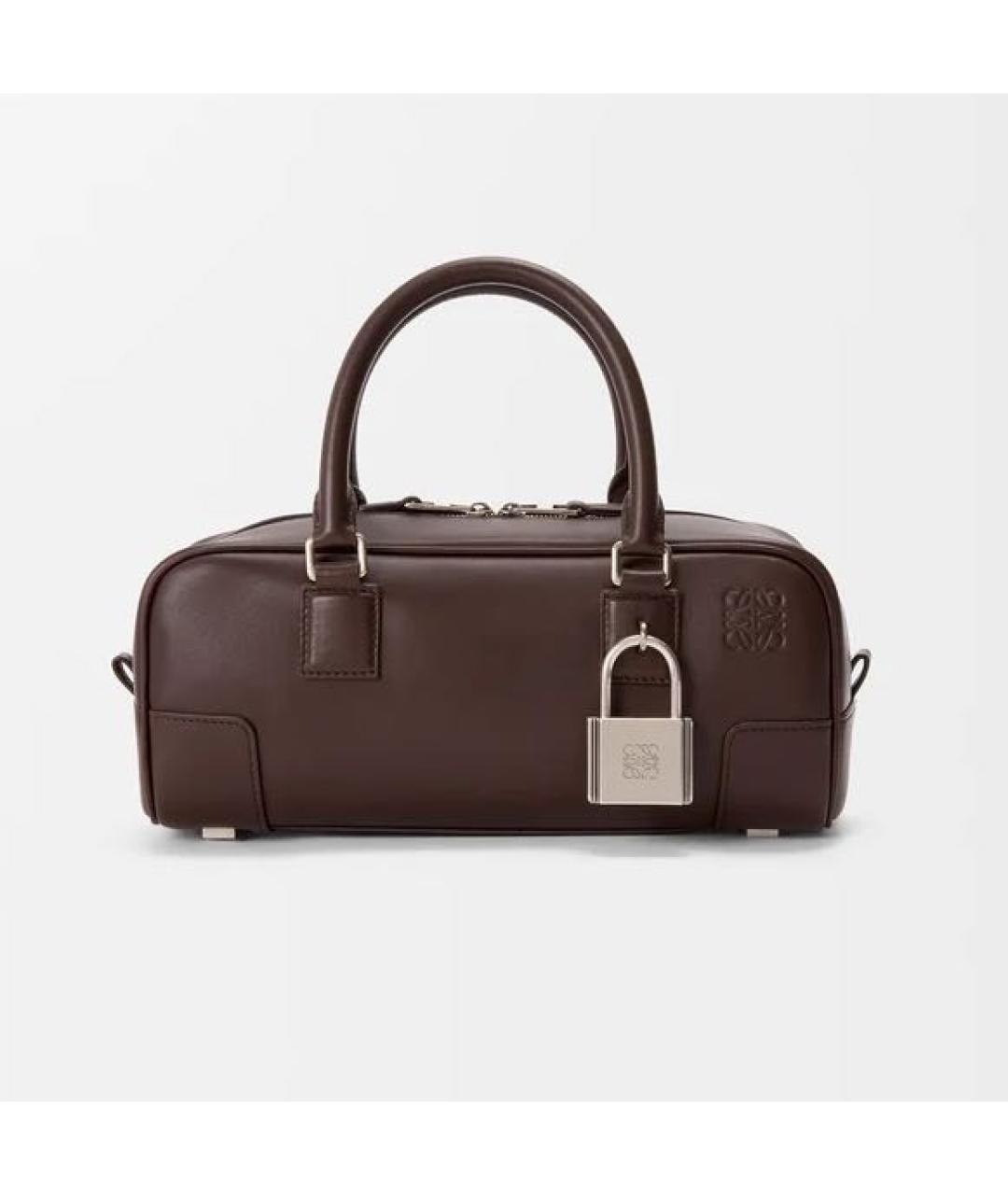 LOEWE Коричневая кожаная сумка с короткими ручками, фото 6