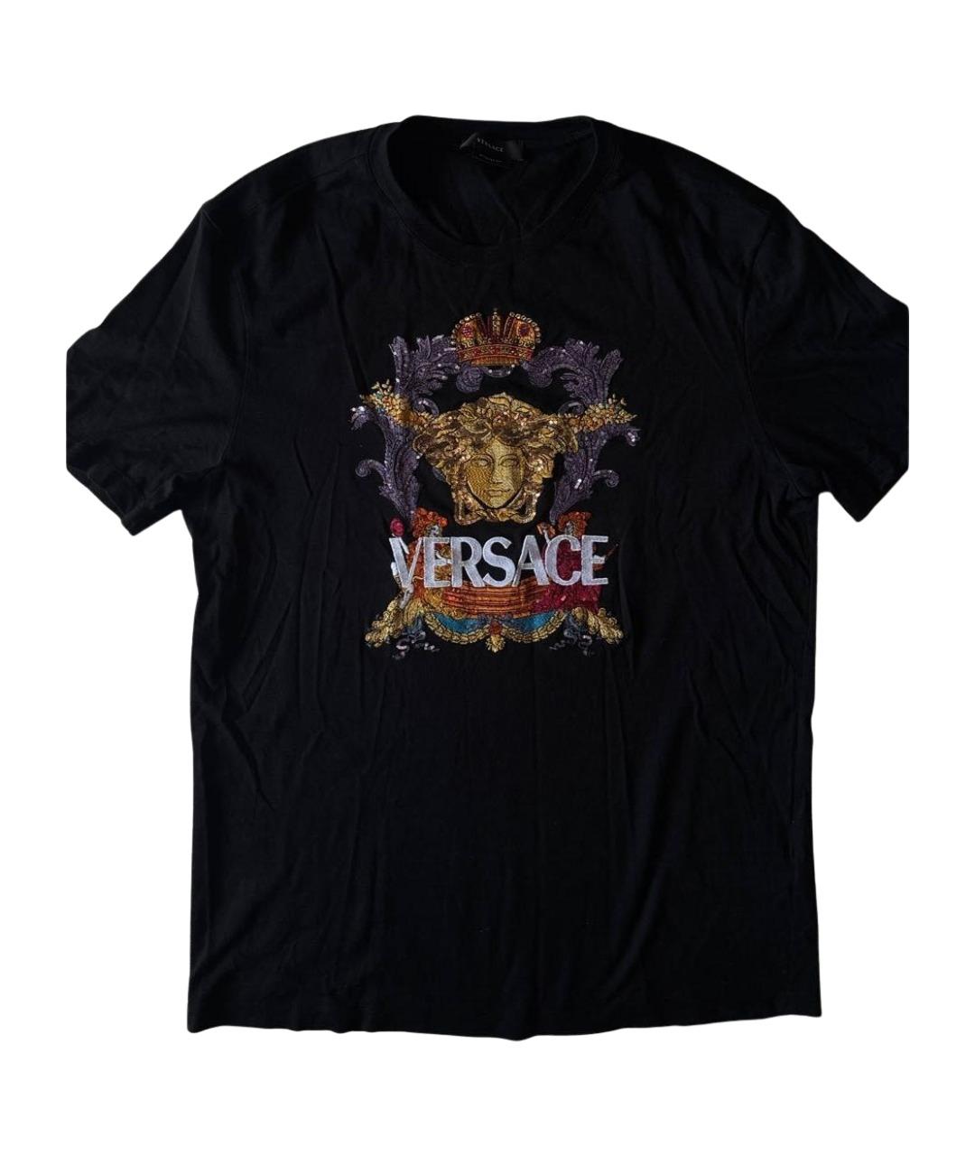 VERSACE Черная хлопковая футболка, фото 1