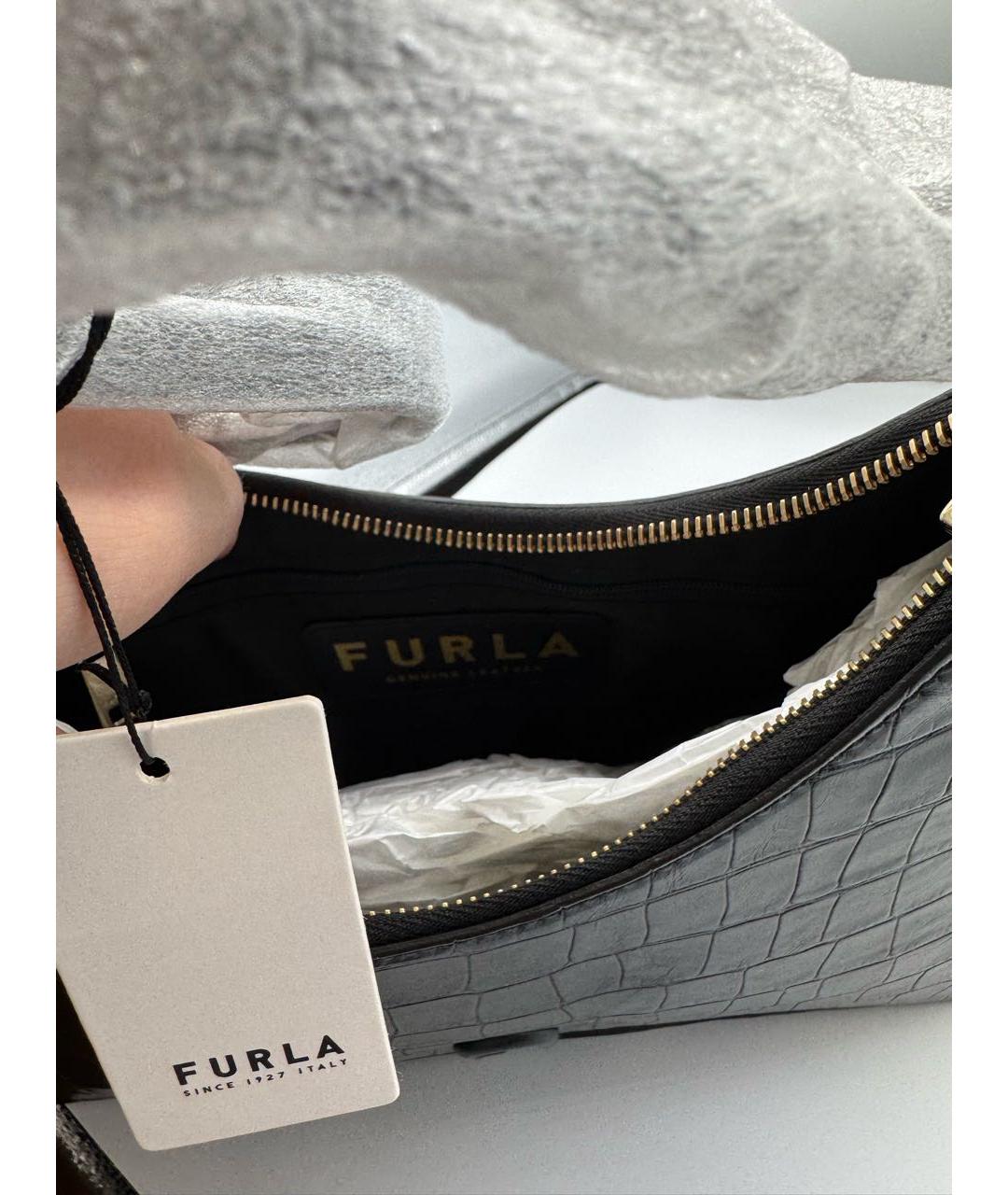FURLA Черная кожаная сумка через плечо, фото 6