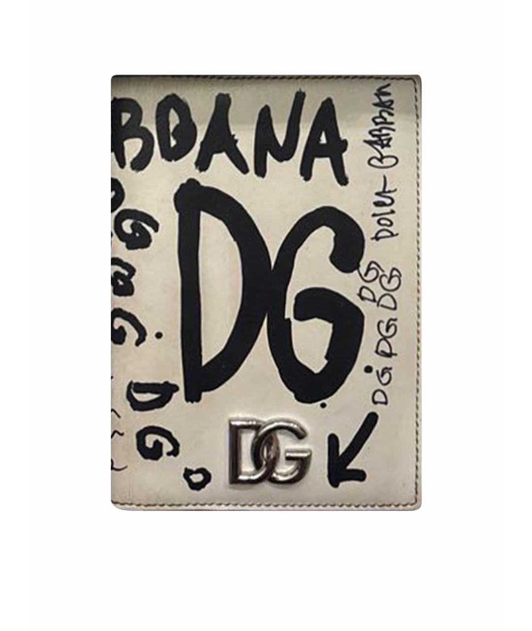 DOLCE&GABBANA Белый кожаный кошелек, фото 1