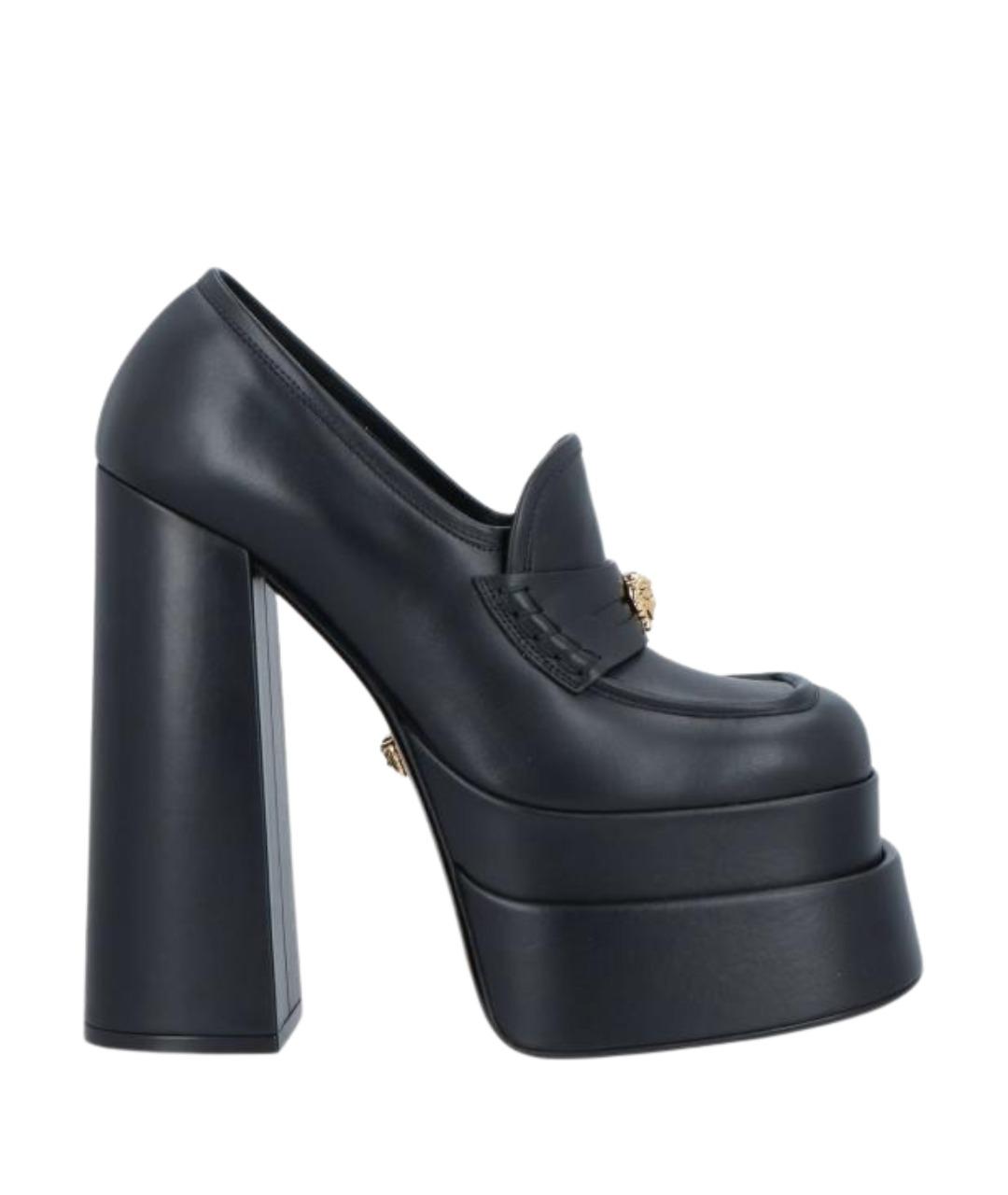 VERSACE Черные кожаные ботильоны, фото 1