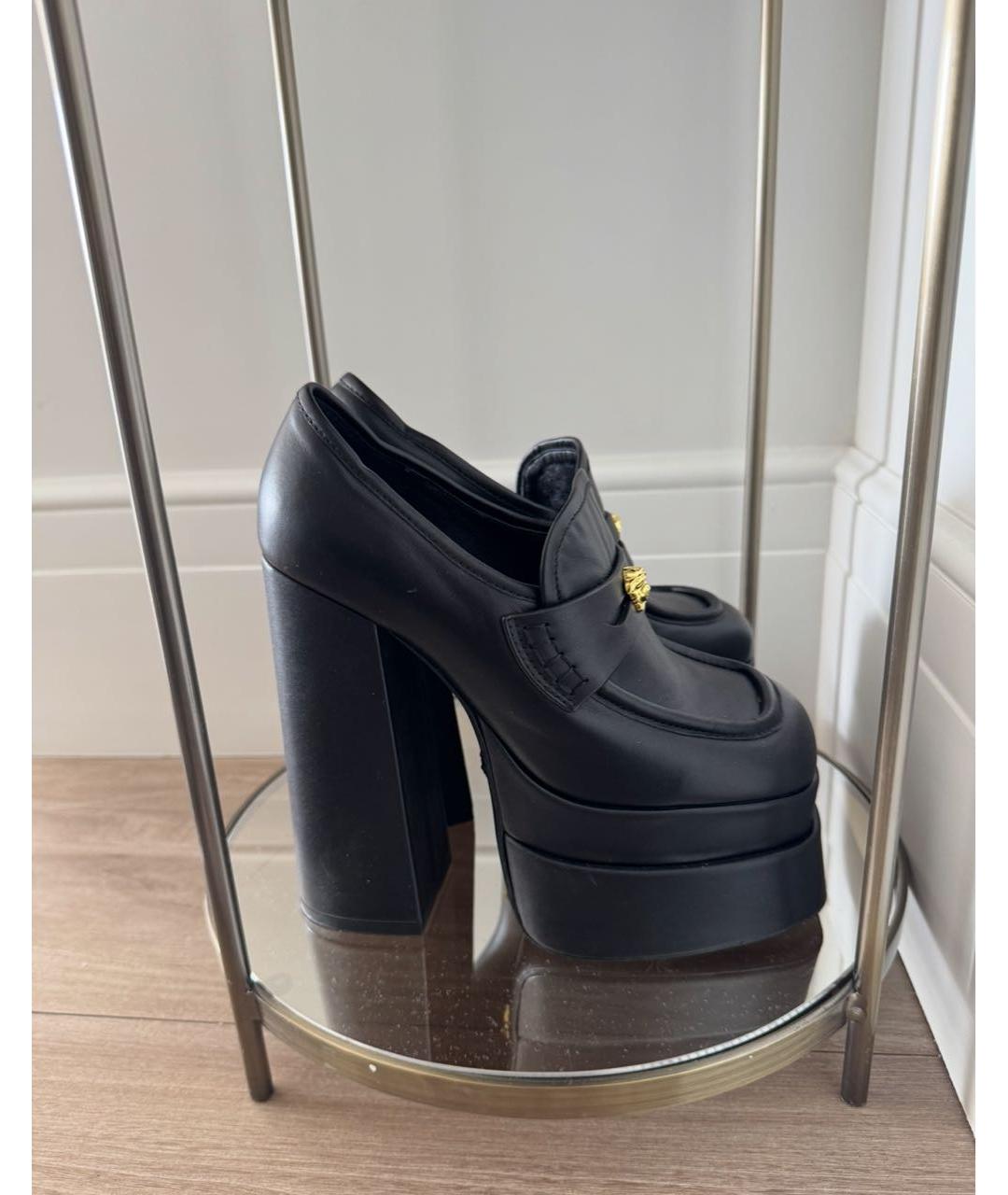 VERSACE Черные кожаные ботильоны, фото 2