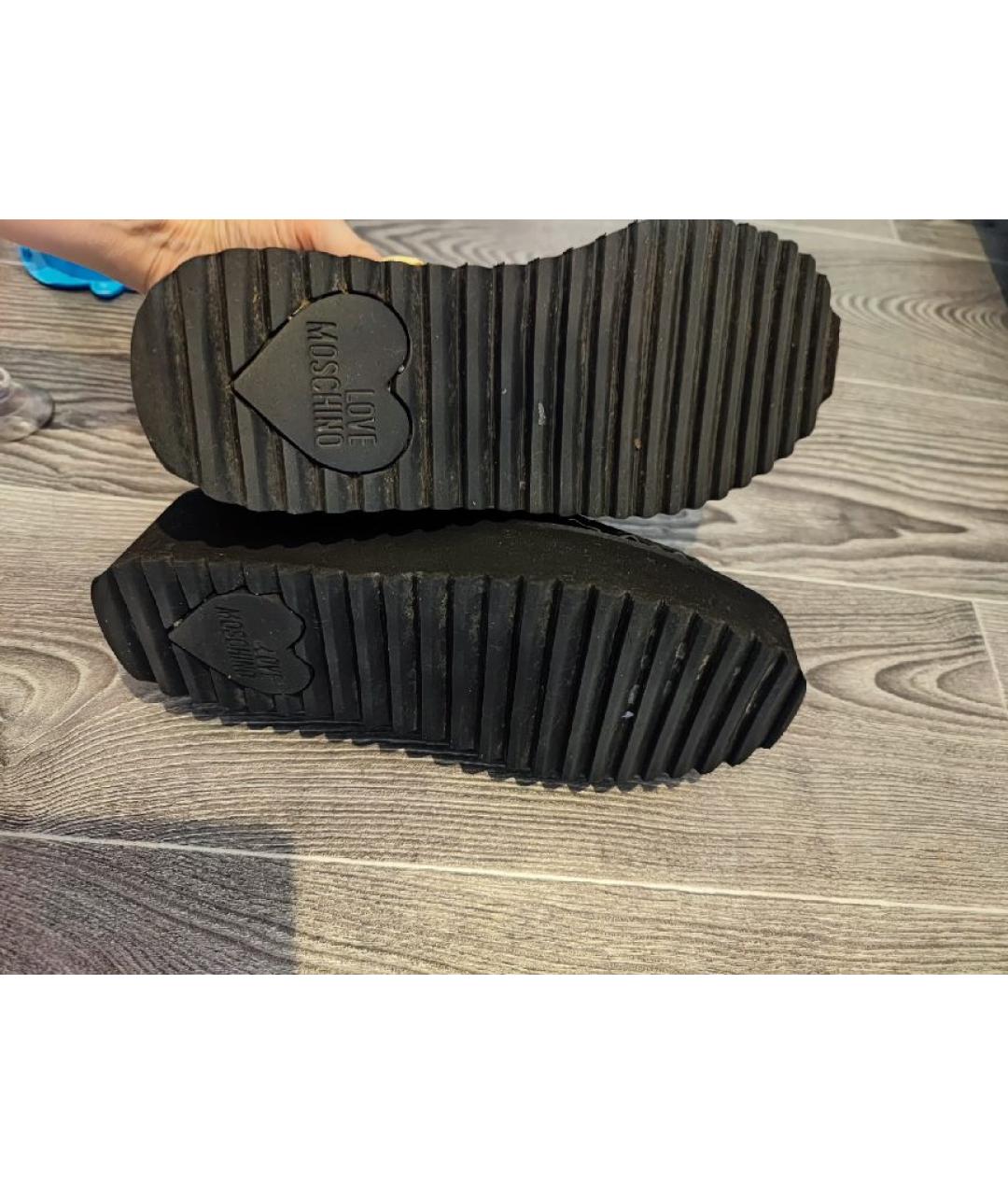 LOVE MOSCHINO Черные кожаные лоферы, фото 9