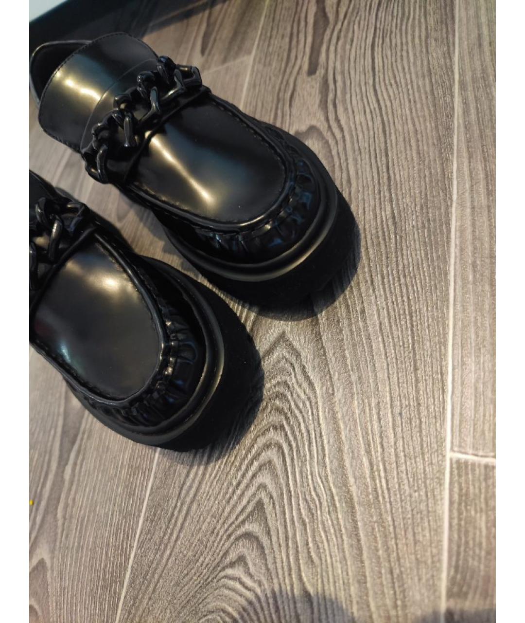 LOVE MOSCHINO Черные кожаные лоферы, фото 7