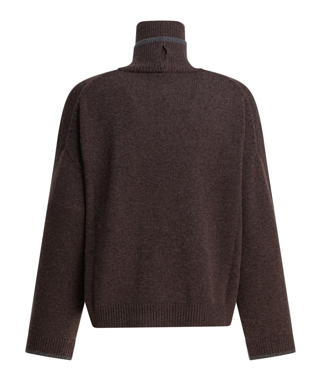 BRUNELLO CUCINELLI Коричневый кашемировый джемпер / свитер, фото 2
