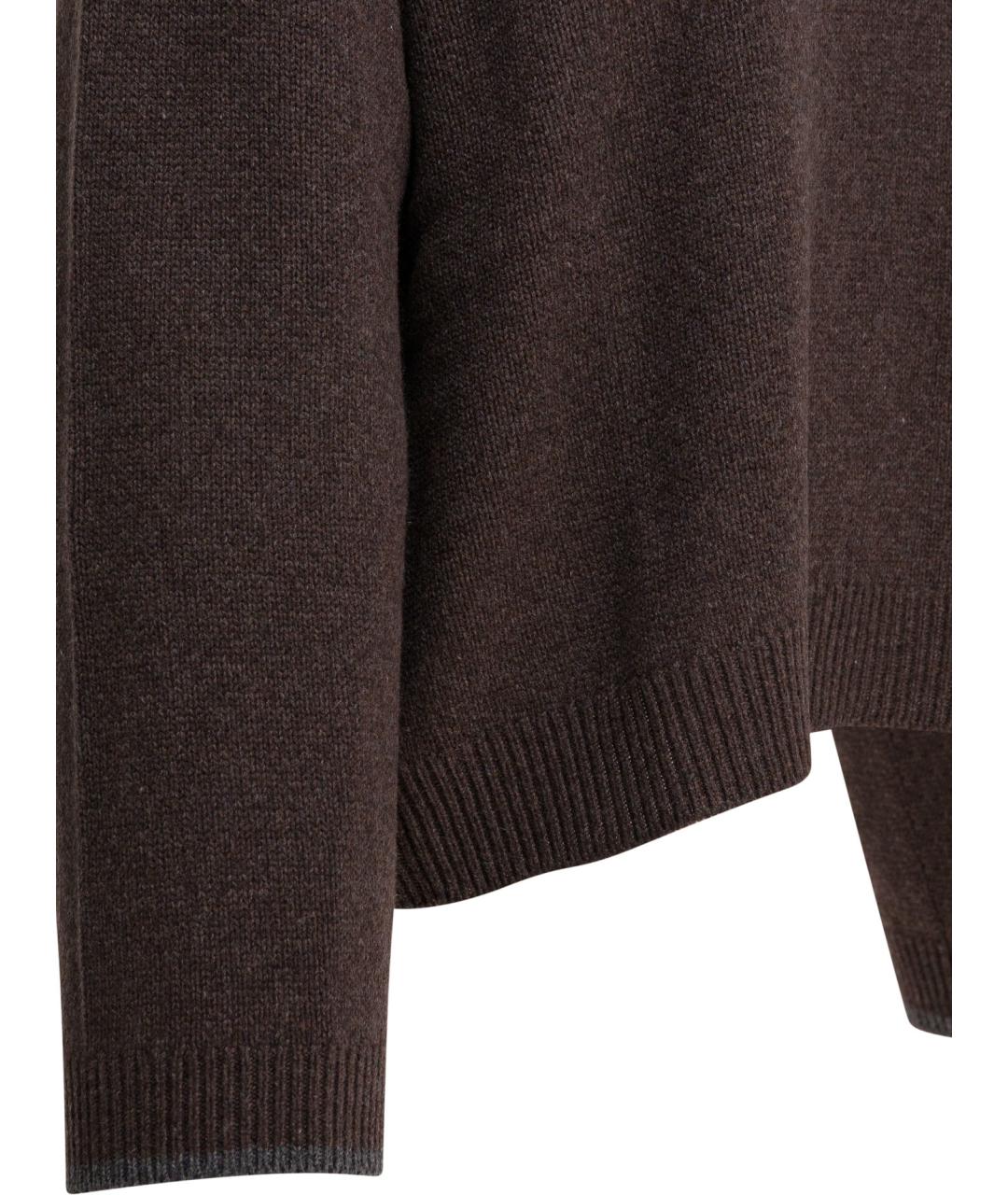 BRUNELLO CUCINELLI Коричневый кашемировый джемпер / свитер, фото 4