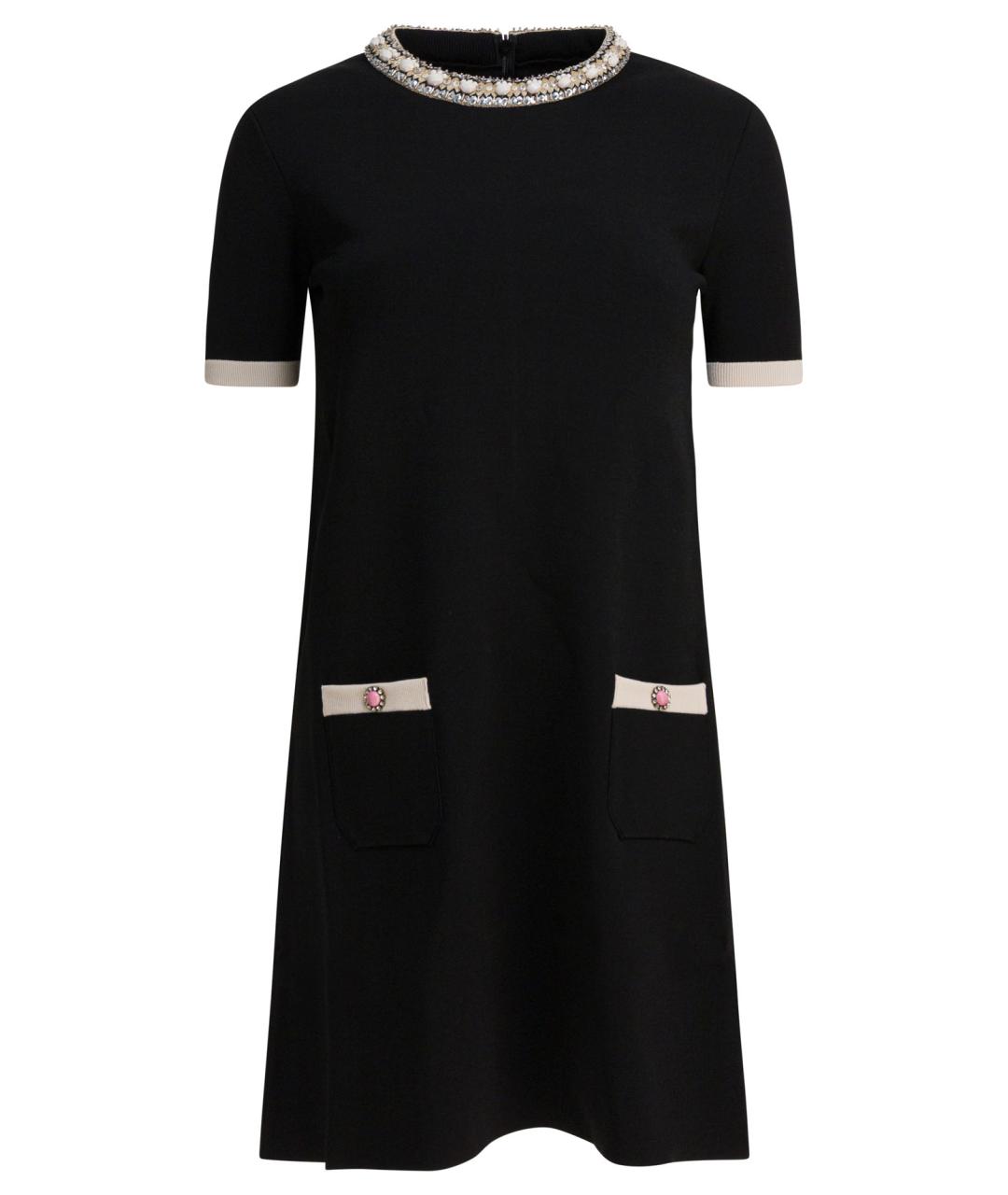VALENTINO Черное вискозное повседневное платье, фото 1